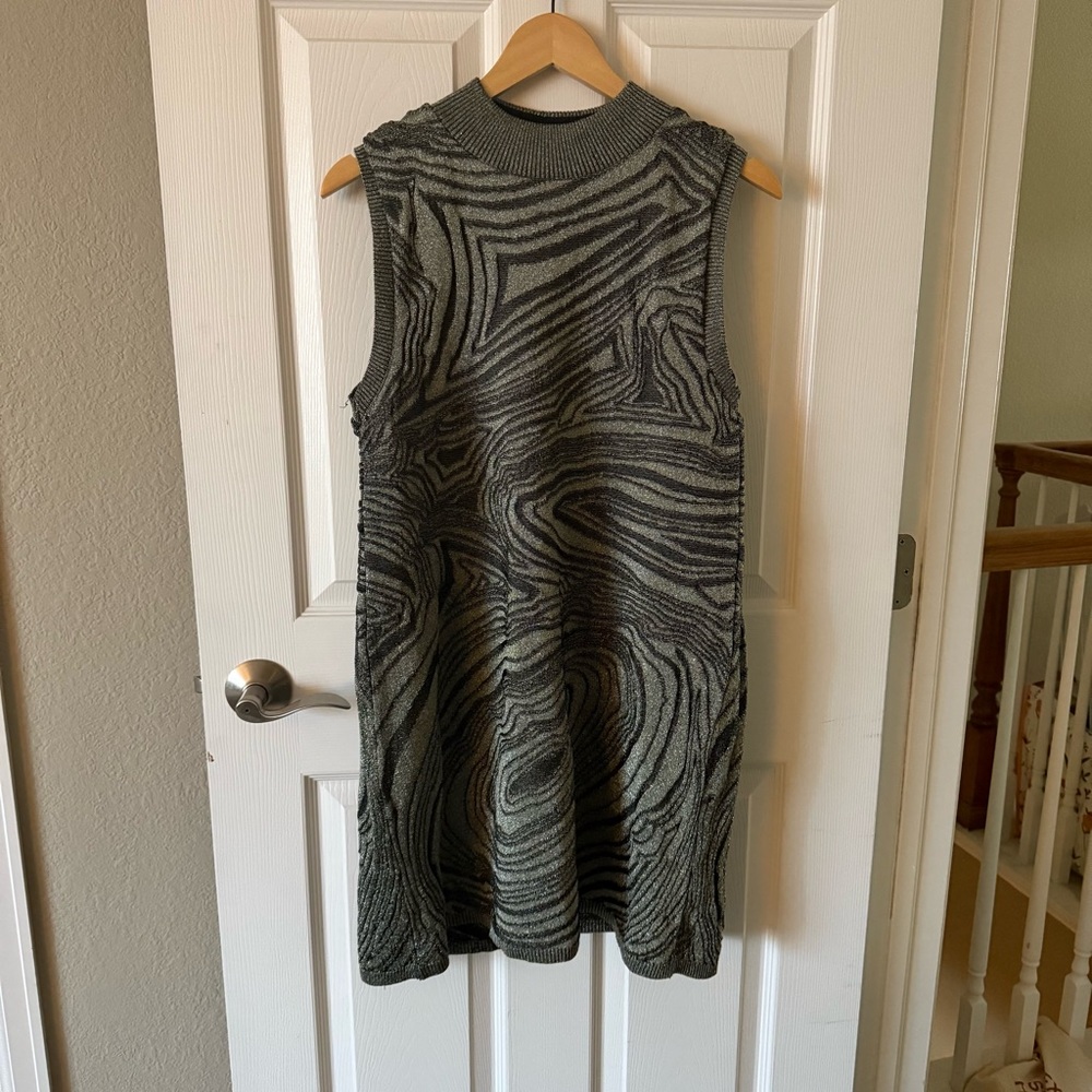 Retro Anthropology Silver Mini Dress